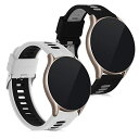 kwmobile 2x 交換ベルト 対応: Huami Amazfit GTR (47mm) / GTR 2 / GTR 2e / GTR3 / GTR 3 Pro バンド - シリコンバンド ソフト TPU 耐久性 黒色/グレー/白色/黒色