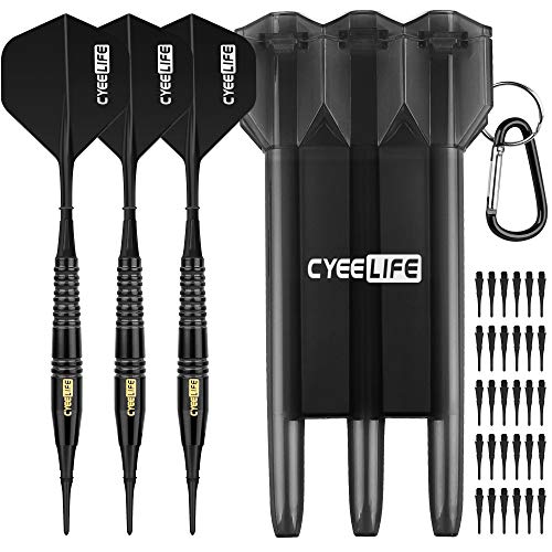 CyeeLife 16g ̃\tg`bv_[cZb Soft tip Darts(Black)