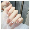 SEMTIM ネイルチップ 24枚入 ミディアム ショート ラウンド つけ爪 短め 長い ネイルチップ ミディアムロング 人気 和風 かわいい シンプル おしゃ...
