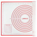 LIMNUO クッキングマット 製菓マット シリコンマット 大きいサイズ パンマット 目盛り付き 食品級シリコーン 理台保護マット 滑り止め 製菓道具 (50x70cm, レッド)
