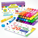 Shuttle Art ドットマーカー カラーペン 26色セット 12ml 塗り絵付き 子供 幼稚園用 ドットペン 握りやすい 洗える 水性 画用紙 お絵かき ...