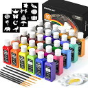 Shuttle Art 布用絵の具 30色セット 60ml 布絵の具 布描き絵の具 メタリックカラー ウォッシャブル 洗っても落ちない ファブリックペイント ペ...