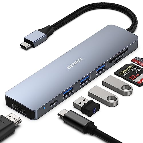 BENFEI USB C ハブ 7in1、USB C ハブ マルチポート アダプター、USB-C - HDMI 4K@30Hz、USB-C - SD/TF カードリーダー/3*USB 3.0/ PD 60W 充電 パワーデリバリー Thunderbol BENFEI USB C ハブ 7in1、USB C ハブ マルチポート アダプター、USB-C - HDMI 4K@30Hz、USB-C - SD/TF カードリーダー/3*USB 3.0/ PD 60W 充電 パワーデリバリー Thunderbol