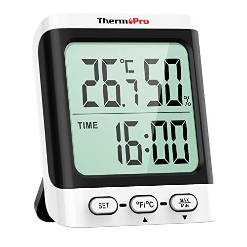 ThermoPro 温度計 湿度計 温湿度計 高精度 室温計 室内 時計付き 大画面 最高最低温度湿度表示 卓上スタンド 置き型 マグネット 壁掛け対応 赤ちゃん 部屋 新築祝い ギフト TP152 ThermoPro 温度計 湿度計 温湿度計 高精度 室温計 室内 時計付き 大画面 最高最低温度湿度表示 卓上スタンド 置き型 マグネット 壁掛け対応 赤ちゃん 部屋 新築祝い ギフト TP152