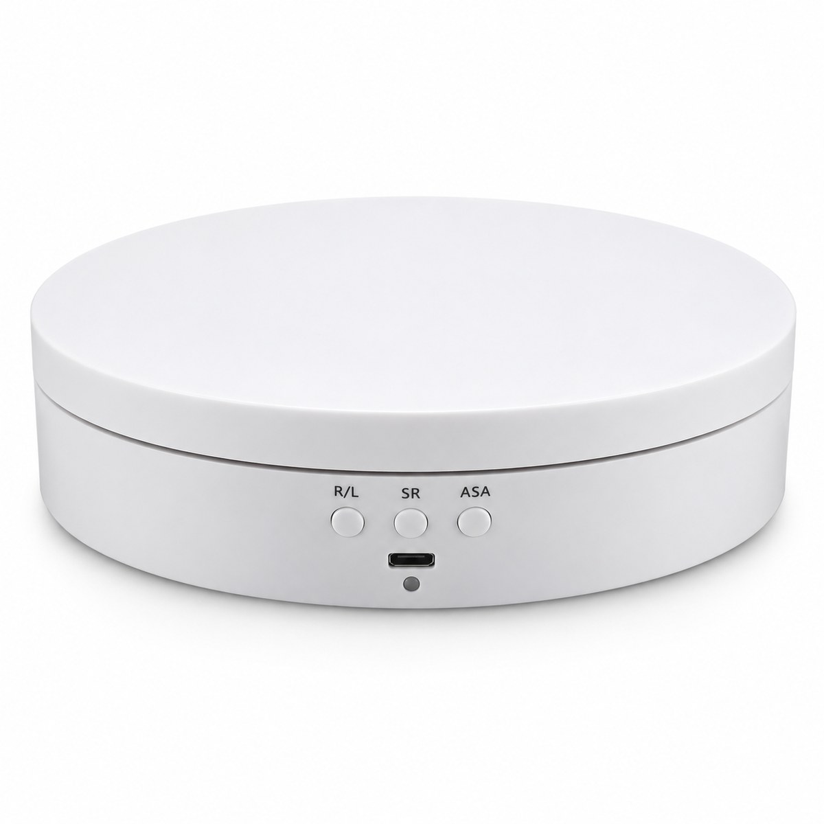 電動回転台 直径13.8cm ホワイト つや消し 耐荷重目安3kg 360度 ターンテーブル 撮影用 ディスプレイ台 回転速度3段階 USB給電 電池対応 白