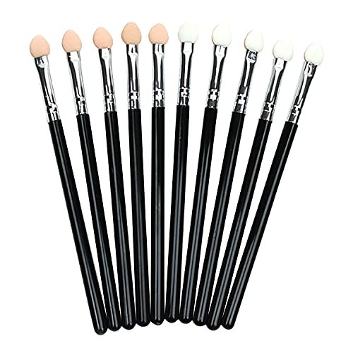 RICISUNG アイシャドウチップ 【10本セット 】スポンジチップ ロングハンドル メイクブラシ アイシャドウ メイク道具 プラスチックハンドルアイシャドウブラシ 多機能