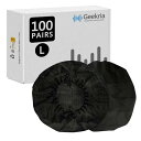Geekria カバー 200個入(100ペア) ヘッドホンカバー 不織布 使い捨て イヤーパッドカバー ストレッチニット 大型オーバーイヤー ヘッドホン用 劣化防止、防塵 (大/ブラック)(2)