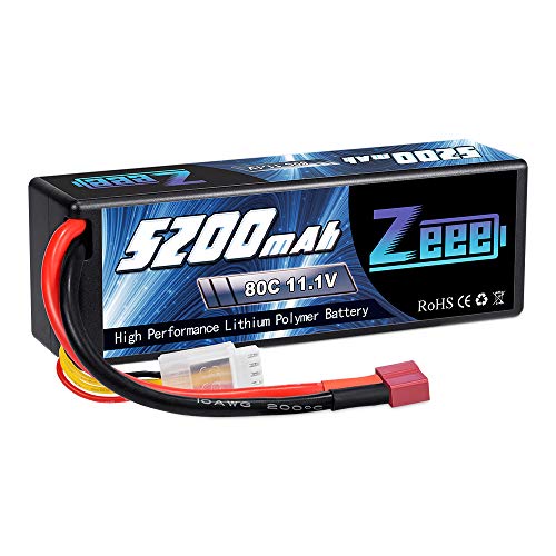 ゼエエ Zeee 11.1V 80C 5200mAh 3S リポバッテリー 大容量バッテリー 1/8と1/10 RCカー用 ラジコン製品用バッテリー 無人機用など（Tプラグ付き）