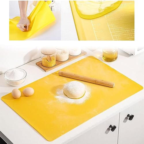 楽天Trend Item Shop製菓マット 周辺の厚さ5MM 中心の厚さ2MM クッキングマット パンマット シリコンマット 大きいサイズ 目盛り付きマット 食品級シリコーン 滑り止め 製菓道具 （青, 50*40cm）