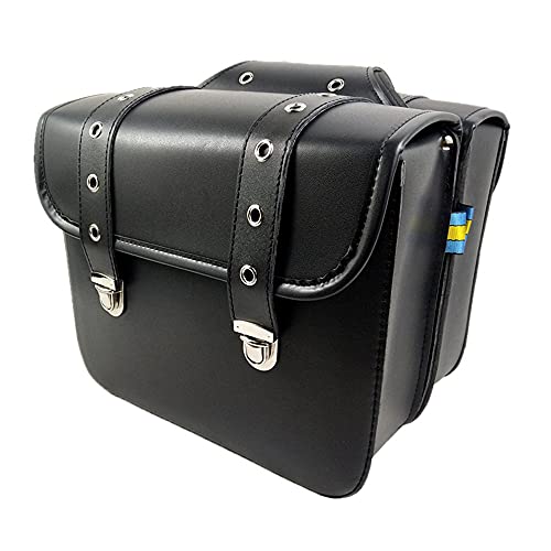 楽天Trend Item ShopZSADZS オートバイ サイドバッグ サイドバック バイク 防水 汎用 アメリカンバイク サイド バッグ PUレザー 大容量収納 耐 雨雪 耐熱 耐久性 バイク用 サドルバック ブラック