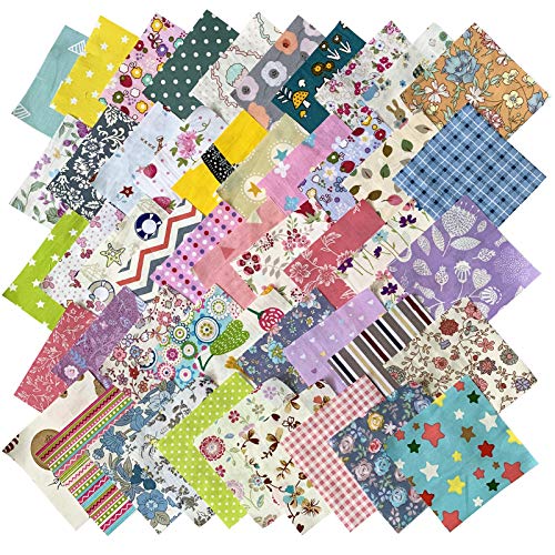 綿生地 花柄 DIY手作り はぎれ カットクロス パッチワーク 布 はぎれ 福袋 (200枚 10cm x 10cm)