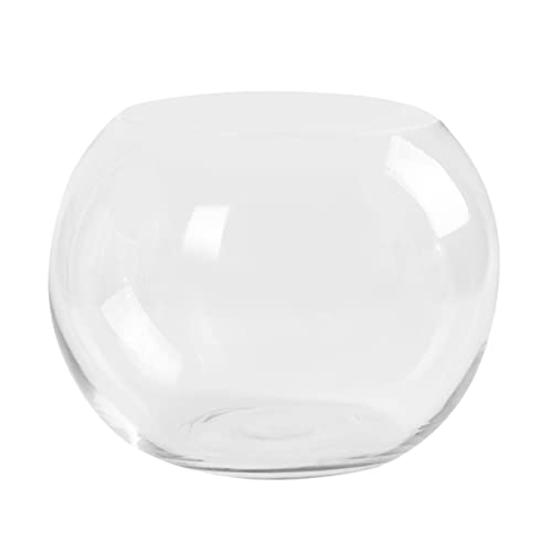 OUNONA バブル デコレーション 金魚鉢 丸い水槽 メダカ鉢 睡蓮鉢 透明鉢 ガラス 丸型 1個 卓上観葉植物 水耕栽培 クリアボウル 苔テラリウム器 植物テラリウムボウル 室内 水耕花瓶 15x11x 11cm