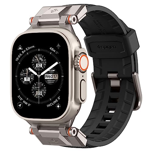Apple Watch対応バンド 49mm/46mm/45mm/44mm 長さ調整 耐久性 交換ベルト Apple Watch Ultra/Ultra 2/10/9/8/7/6/5/4/SE2/SE デュラプロ・アーマー(ブラック)