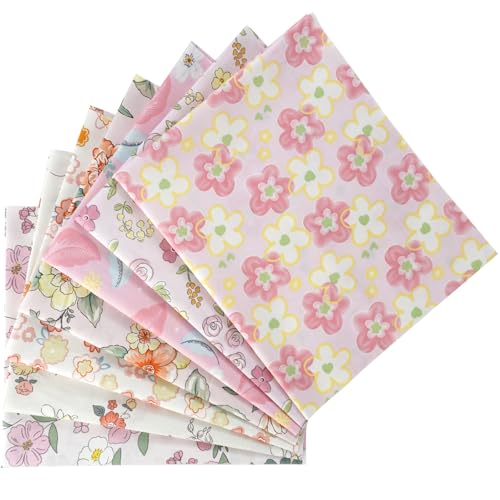 7枚セット パッチワーク布 花柄 綿100％ 生地 花柄 カットクロス 可愛い はぎれ 福袋 DIY手芸用 布セッ..