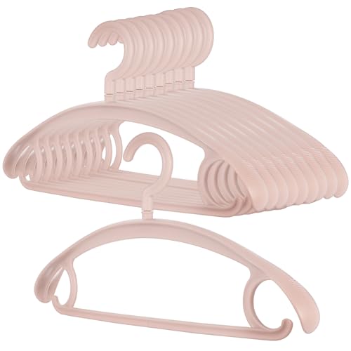 Amosfun ハンガー 型崩れ防止 10本セット 跡がつかない 滑らない ハンガー 可愛い おしゃれ ピンク 洗濯ハンガー 省ペース 肩幅広い 乾湿両用 回転...