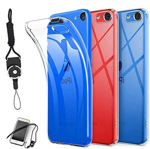 iPod touch5/6/7 ケース カバー TPU ストラップホール付属 ハンドストラップ&ネックストラップ付 超薄型全面保護 TPUソフトシリコン 透明 クリア iPod touch 2019 ケース 高品質アンチグレアTPU素材を使用した耐水、防指紋、散熱加工の超薄型最軽量TPU