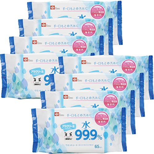 レック(LEC) レック アラクリーネ 純水99.9% ウェットシート 65枚入×8個 【激落ちくん】/手・口もとの..