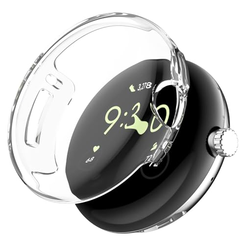 RUIIOCVKK for Google Pixel Watch3 41MM ケース スマートウォッチ 全面保護 フルカバー 耐衝撃 クリア 透明 TPU シリコン 耐衝撃性 落下防止 Pixel Watch 3 41MM 専用カバー (クリア)