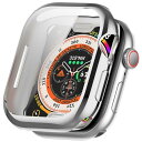 RUIIOCVKK for Apple Watch Series 10 46MM ケース スマートウォッチ 全面保護 フルカバー 耐衝撃 クリア 透明 TPU シリコン 耐衝撃性 落下防止 Apple Watch 10 46MM 2024 専用カバー (シルバー+クリア)(2)