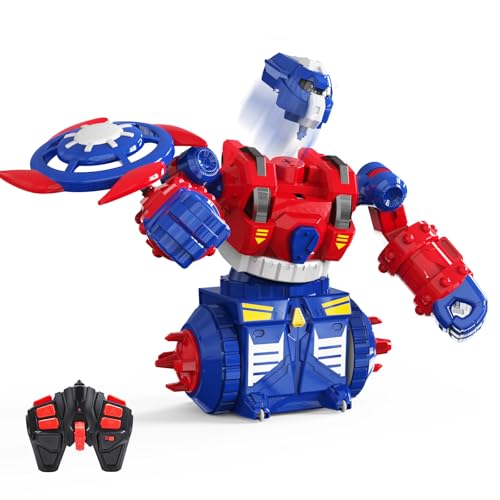 DEERC ラジコン ロボット おもちゃ 子供向け 対戦ロボット バトル 電動ロボット リモコンおもちゃ ボクシング 対戦モード 操作時間70分 多機能 360...