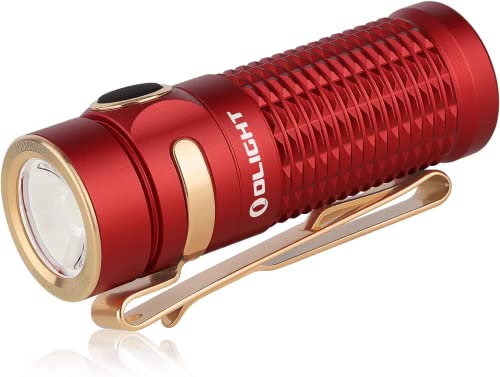 OLIGHT(オーライト) Baton 3 フラッシュライト ledライト 懐中電灯 ハンディライト 1200ルーメン 20日ラン タイム アルミニウム合金材料 充電式 軽量 IPX8防水 防災 停電対策 緊急用 (レッド)