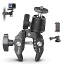 Ulanzi スーパークランプ 360°雲台 カメラマウント 1/4ネジ カメラホルダー Gopro用 緩み防止 蟹バサミクランプ モニターサポート/液晶モニター/アクションカメラ/一眼レフ/自転車・バイク・Goproに対応(2)