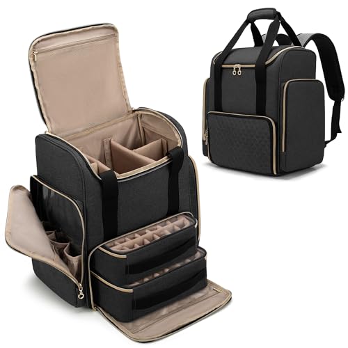 Luxja ネイルリュック マニキュア収納バッグ 大容量 70ボトル用 2つの取り外し可能なケース付き ネイル..
