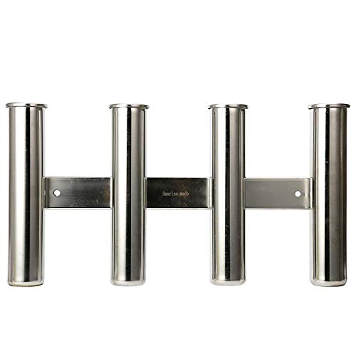 Amarine-made 釣りロッドホルダー ステンレス製 3連 4連 釣り竿スタンド 竿立て ボート用品 (4連)