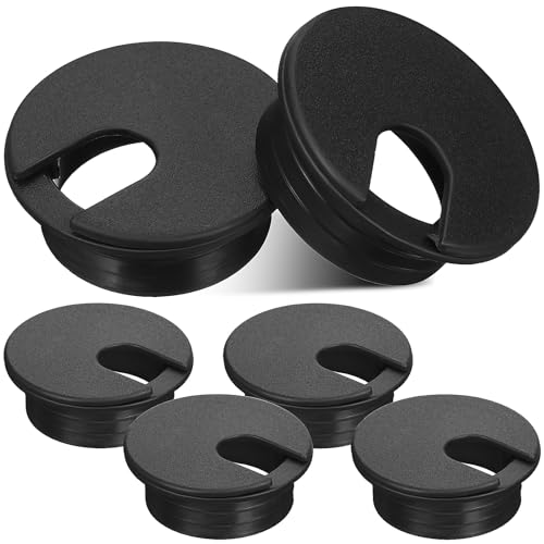 NUOLUX 配線孔キャップ ケーブルグロメット 配線孔カバー 穴径35mm デスクグロメット 配線孔 キャップ カバー ケーブルホールカバー ワイヤーオーガナイザー（6個入り・ブラック）