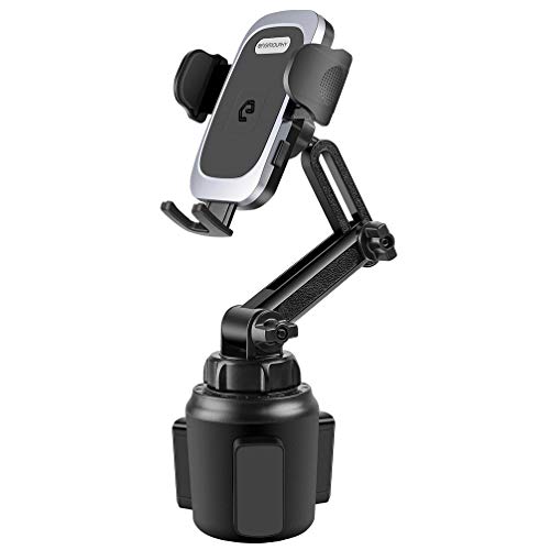 enGMOLPHYスマホ ドリンクホルダー 車 携帯電話 車用 カップスタンド 伸縮アーム ネック調整 360度 回転 ワンタッチ取り外し iPhone16/15/14/13/12/ SE/11Pro/XR/Samsung S20 / S10 + 多機種に対応 車載 スマートフォン