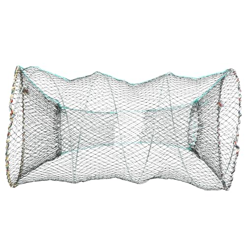 LIOOBO 漁具 魚捕り網 魚網 お魚キラー 折り畳み式 かご かご ウナギ アナゴ タコ エビ カニ 小魚 などを一網打尽 仕掛け 直径33CM