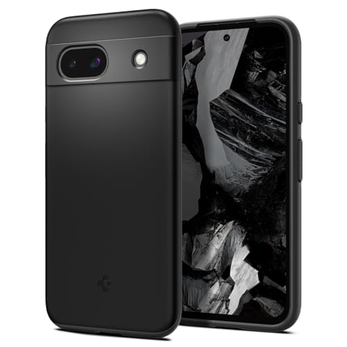 Spigen Pixel6a ケース 薄型 レンズ保護 擦り傷防止 薄型カバー 軽量 指紋防止 シンプル マット仕上げ シン・フィット ACS04473 (ブラック)