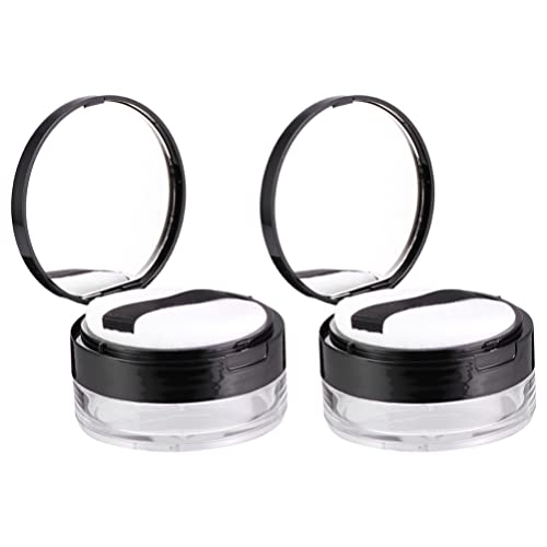 Frcolor パウダーケース 20g パウダーボックス 化粧鏡付き 2個入り 小分け容器 中栓付き パフ付き 手作..
