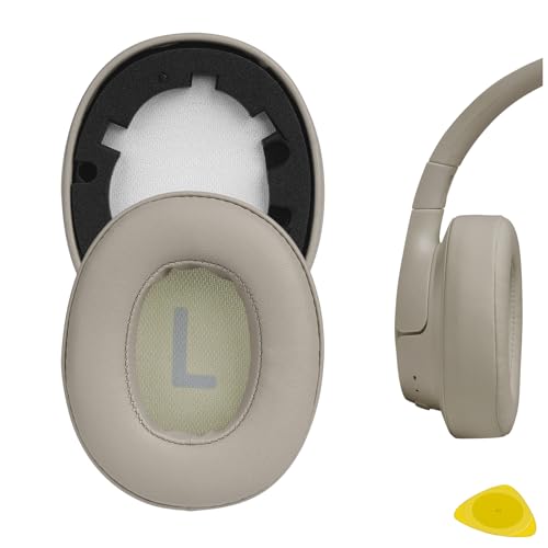 Geekria イヤーパッド QuickFit 互換性 パッドジェイビーエル JBL Tune 700BT, Tune 750BTNC, Tune 710BT, Tune 720BT, Tune 760NC, Tune 770NC Wireless ヘッドホンに対応 パッド イヤー/イヤーカップ プロテインレザー (金)