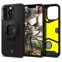 Spigen iPhone13Proケース 自転車スタンド ギアロックバイクマウントケース スマホ ホルダー バイク 自転車対応 転落防止 固定 耐衝撃 カメラ保護 傷防止 衝撃 吸収 ギアロック ACS03742 (マット・ブラック)