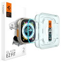 Spigen EZ Fit ガラスフィルム Apple Watch Ultra 49mm / Apple Watch Ultra 2 49mm 用 貼り付けキット付き apple watch ウルトラ 49mm 対応 保護 フィルム 2枚入