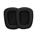 kwmobile 2x ヘッドホンカバー Logitech G933 / G933S / G633対応 交換用イヤーパッド - クッション PUレザー 黒色
