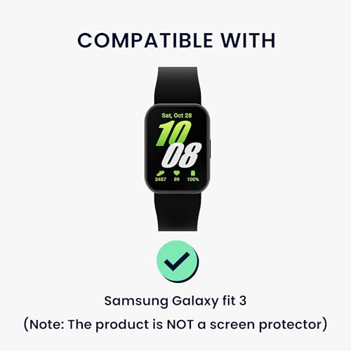 kwmobile 2x フレームカバー Samsung Galaxy Fit 3対応 ケース - スマートウォッチ 保護 耐衝撃 - シルバー/ピンクゴールド