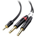 Cable Matters 3.5mm TRS - デュアル6.35mm TSブレークアウトケーブル 6フィート、1/8-1/4ステレオケーブル、Yスプリッタ 3.5mm - 1/4ケーブル、1/4-1/8オーディオケーブル - 1.8m(2)