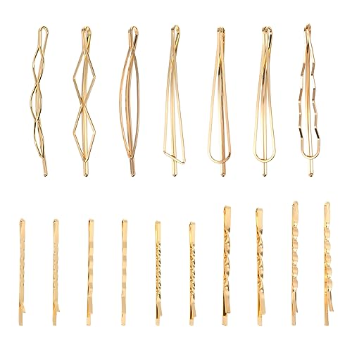 Frcolor ヘアピン ゴールド スリーピン パール ぱっちん留め 前髪 ヘアクリップ ヘアアクセサリー 金 ..