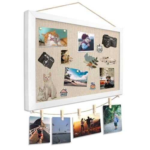 MITUKE コルクボード 掲示板 ファブリック DIY 壁掛けタイプ 42*30*1.8cm ピンボード スケジュールボード 伝言板 写真 装飾 多機能 部屋 オフィス 学校用 プレゼント