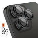 Spigen EZ Fit Optik Pro iPhone 15 Pro, iPhone 15 Pro Max, iPhone 14 Pro, iPhone 14 Pro Max 用 カメラフィルム キラキラ ラメ入り 貼り付けキット付き レンズ保護フィルム グリッター ブラック 1枚入り