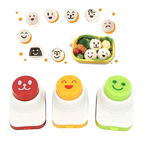 Amosfun のりパンチ 海苔カッター キャラ弁 かわいい ミニ 3個 笑顔作りパンチ デコ弁 海苔 寿司道具 ..
