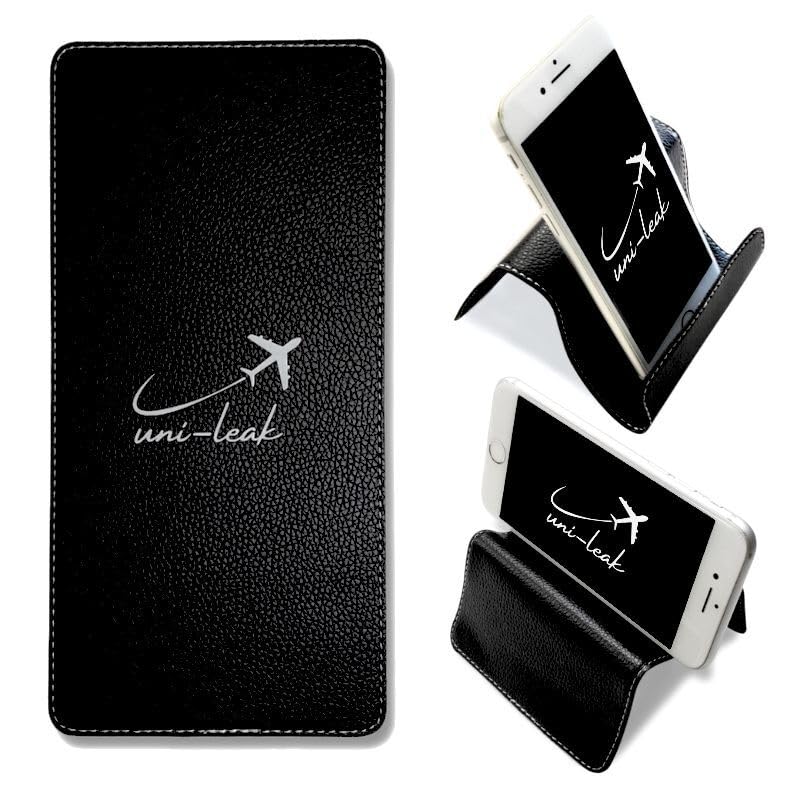 uni-leak 自由自在な スマホ タブレット スタンド ホルダー PUレザー 飛行機 新幹線 電車 自宅 オフィ..