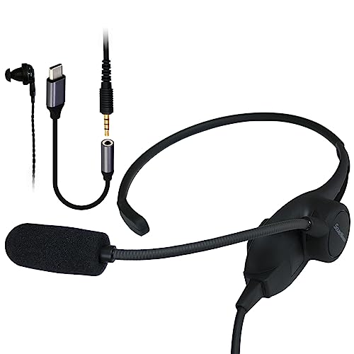 SOUNDWARRIOR ネックバンド型 ヘッドセット ネックマイク 有線 片耳イヤホン 日本製 USB-Cアダプター付 SW-NS1-USB