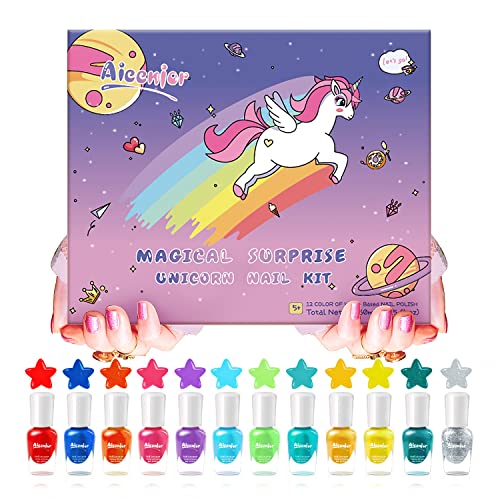Aieenjor子供のマニキュア剥がせる子供用マニキュア12色水性無毒で剝くことができます女の子のマニキュア女の子の誕生日のプレゼント