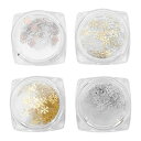 BESTOYARD ネイルデコパーツ 雪の結晶 ネイルアート ネイルパーツ ジュエリーパーツ クリスマス ジェルネイル UVレジン 封入 3D アクセサリー 4ケース(混合色)