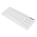 87キーワイヤレスキーボード、2.4GメンブレンキーボードRGB LEDレインボーバックライト付きメカニカルゲーミングキーボード1800mAh充電式メカニカルゲーミングキーボード、ゲーミングPC用(白)