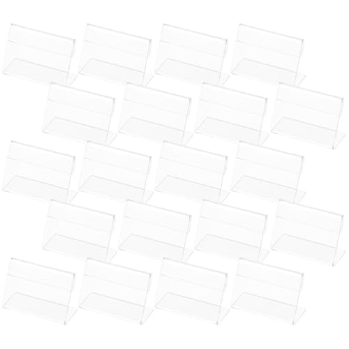 Frcolor アクリルスタンド 席札 POPスタンド L型 横入れ 卓上 ポップスタンド カード立て アクリル pop 名札 7.5x5.5cm 25個セット...