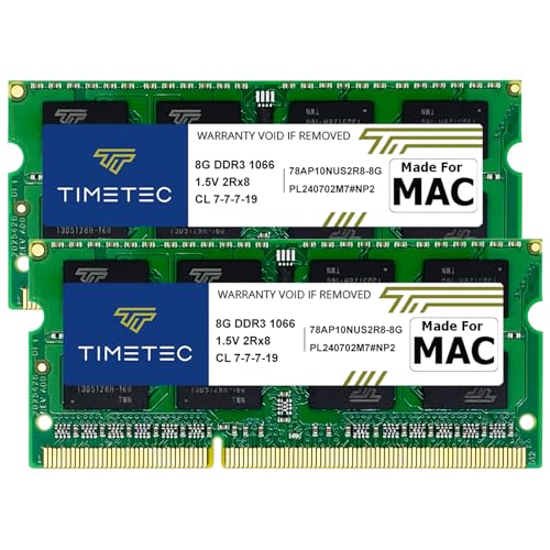 Timetec 16GB KIT(2x8GB) Apple DDR3 1067MHz / 1066MHz PC3-8500 RAM Mac ...